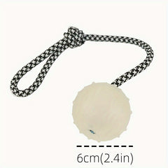 Strapazierfähiger Gummi-Kauball mit Seil – Zerr- & Wurfspielzeug für Hunde